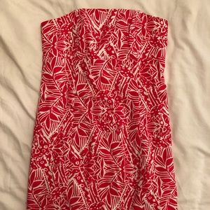 Lilly Pulitzer bright pink print dress.